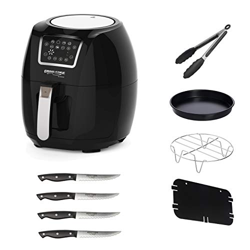 Ergo Chef 1700-1604 Electric XL 1700 Watts Includes 4 Accessories, Steak Knives and Recipes USA My Air Fryer, 5.8 Quart, Black - Thumbnail 7