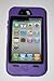Iphone 4/4s Body Armor Defender Case Black on Purple