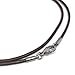 Loralyn Designs Brown Round Leather Necklace Cord (2mm) with Stainless Steel Clasps (16 Inch)