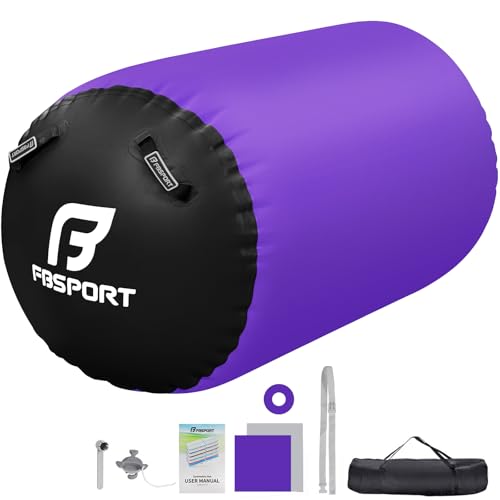 FBSPORT Aufblasbare Air Roll, 100x60cm Aufblasbare Luft Rollen, Yoga Gymnastik Zylinder, Gymnastikmatte, Gym Air Barrel, Air Tumbling Track, Sportmatte für zuha