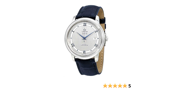 Omega De Ville Automatic Co-Axial Chronometer Blue Leather Strap  424.13.40.20.02.003 : Clothing, Shoes \u0026 Jewelry - Amazon.com