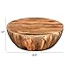 The Urban Port UPT-32180 Mango Wood Coffee Table in Round Shape, Dark Brown