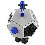 Fidget Polyhedron II 12 Sides Anxiety and Stress Relife Toys for Children and Adults (White)