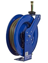 Coxreels Carrete para de manguera de soldadura accionado por resorte, con manguera, Azul, 1