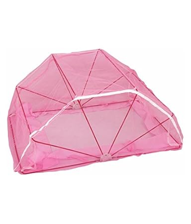 ANS Single Bed 4Ft X6Ft Pink Color Mosquito Net