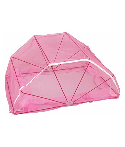 ANS Double Bed Folding Polynet 147cm X182 cm X86 cm Pink Color Mosquito Net