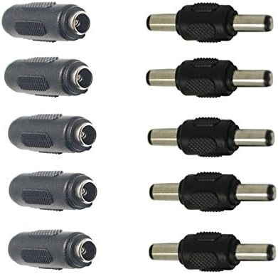 Mansa Lighting, 5 Male to Female Connector Gender Adapters &amp; 5 Female to Male Connector Gender Adapters for 5.5mm x 2.5mm Connections