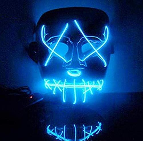Homgomco The Purge Election Year LED Light Up Mask Festival Halloween Costume (blue)
