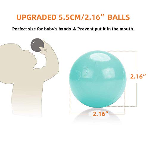Wonder Space Soft Pit Balls, Chemical-Free Crush Proof Plastic Ocean Ball, BPA Free with No Smell, Safe for Toddler Ball Pit/ Kiddie Pool/ Indoor Baby Playpen, Pack of 100 (Blue)