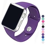 Piwjo Silicone Apple Watch Band and Replacement Iwatch Bands Series 1, Series 2,Series 3 (Purple, 42mm M/L)