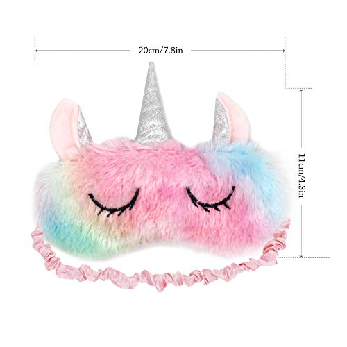 Eye Mask for Sleeping,Aniwon 4 Pack Unicorn Sleep Mask Night Blindfold Eye Cover Eyeshade Sleep Eye Mask for Girls Women Kids - Thumbnail 3