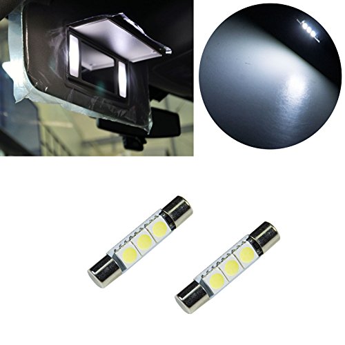 PA 2x LED 5050 3SMD Fuse Festoon Bulb Dome Interior Light & Car Auto Interior License Plate Light (31mm, WHITE)