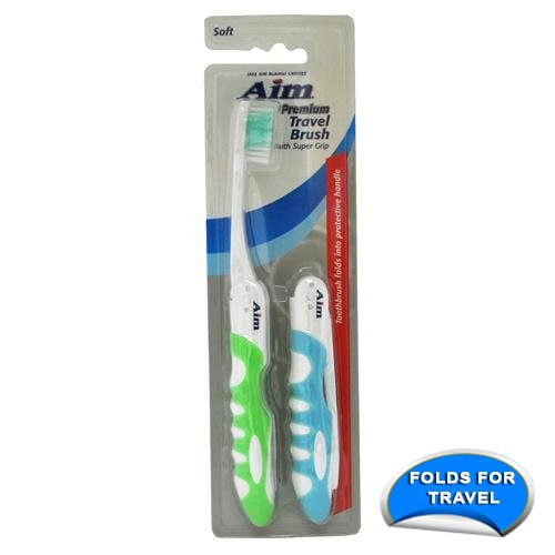 AIM TRAVEL T/BRUSH 2PK#78104