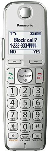 Panasonic Cordless Phone Handset Accessory Compatible with KX-TGE463S / KX-TGE474S / KX-TGE475S Series Cordless Phone Systems - KX-TGEA40S (Silver)