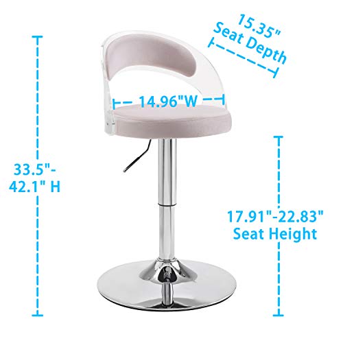 Art Leon Vanity Stool, Adjustable Height Swivel Makeup Vanity Stool