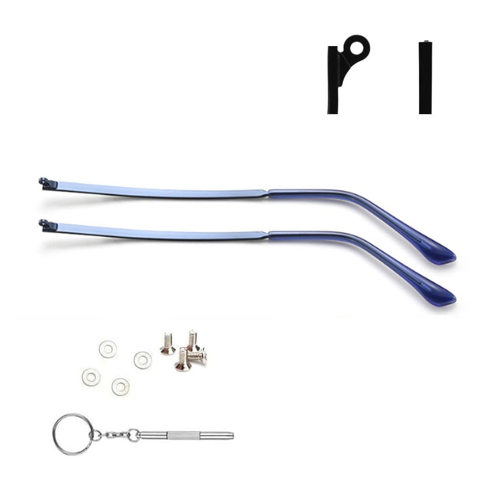 Photo 1 of 1 Pair Metal Plastic Glasses Replacement Temple Eyeglasses Arms Clear Legs Screws Washers and 3-in-1 Screwdriver