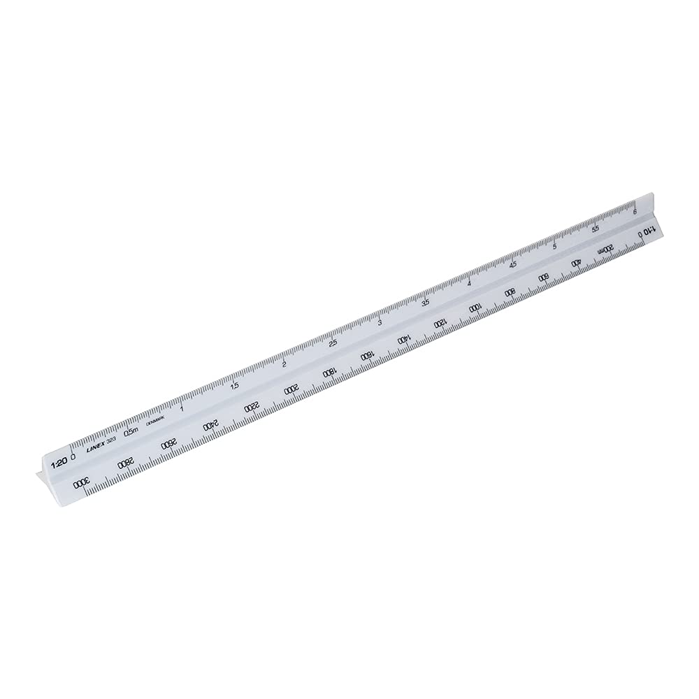 Linex Architectural Triangular Scale - 30cm Metric, Graduation Scales; 1:2 5:5 5:10 5:20 5:50 5:100, for Architects & Engineers