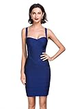 Alice & Elmer Women's Rayon Bodycon Strap Sleeveless Bandage Dress M Blue