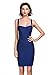 Alice & Elmer Women's Rayon Strap Sleeveless Spaghetti Bodycon Mini Bandage Club Dress Royalblue M