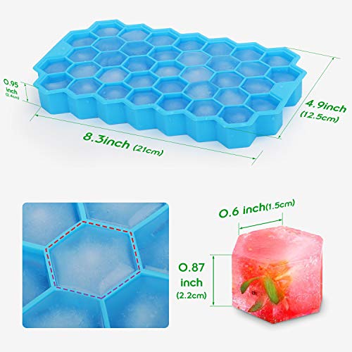 Eiswürfelform Silikon Eiswürfel Form 4er Pack 37-Fach mit Deckel ice cube tray BPA-freie Eiswürfelbehälter für Bier… – Bild 8