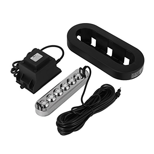 VEVOR 6 Head Ultrasonic Mist Maker Fogger AC24V 200W 1600ml/h Mist Maker Fogger Air Humidifier w/Transformer Accessories for Industrial Scenic Agriculture Greenhouse Hydroponics Garden/Lawn/Pond