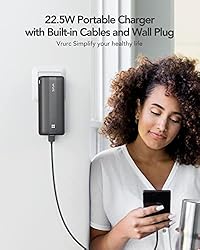 Portable Charger with Built-in Cables & AC Wall