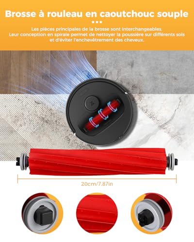 29 Pieces QV35A Accessories for Roborock QV 35A/QV 35S/Qrevo s Pro/QR 598/QR 798 Robot Vacuum Cleaner. 2 Main Brushes, 6 Dust Bags, 4 HEPA Filters, 6 Side Brushes, 8 Cleaning Pads