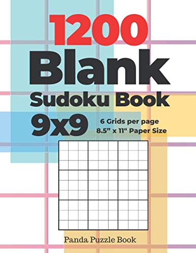 1200 blank sudoku book 9x9 6 grids per page 8 5 x 11 paper size create your own personal logic puzzle games book panda puzzle 9798648511149 amazon com books