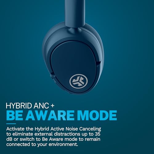 JLab JBuds Lux ANC, Over Ear Headphones, Active Noise Cancelling, Bluetooth, Limited Edition Navy