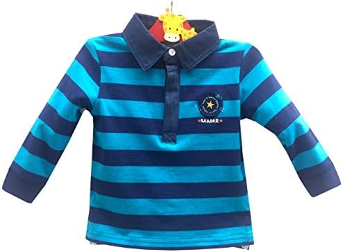 Topprom Baby Boy Cotton Sweater Shirt Long Sleeve Jersey POLO-Shirt for 3M 6M 12M 18M 24M (6-12M, Blue)