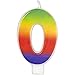 Wilton W2811-1039 Rainbow Candle, Numeral 0