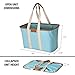 CleverMade 30L SnapBasket LUXE - Reusable Collapsible Durable Grocery Shopping Bag - Heavy Duty Large Structured Tote, Aqua
