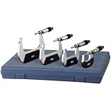 Fowler Full Warranty Economy Outside Inch Micrometer Set, 52-229-214-0, 0-4" Measuring Range, 0.0001" Graduation