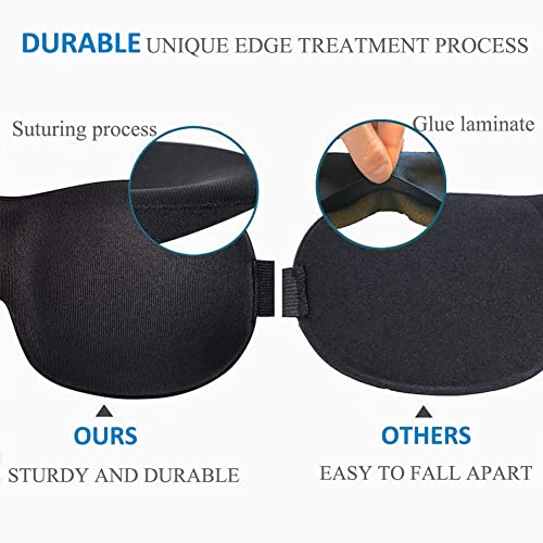 YIVIEW Sleep Mask Pack of 3, Upgrade 100 Light Blocking 3D Eye Masks