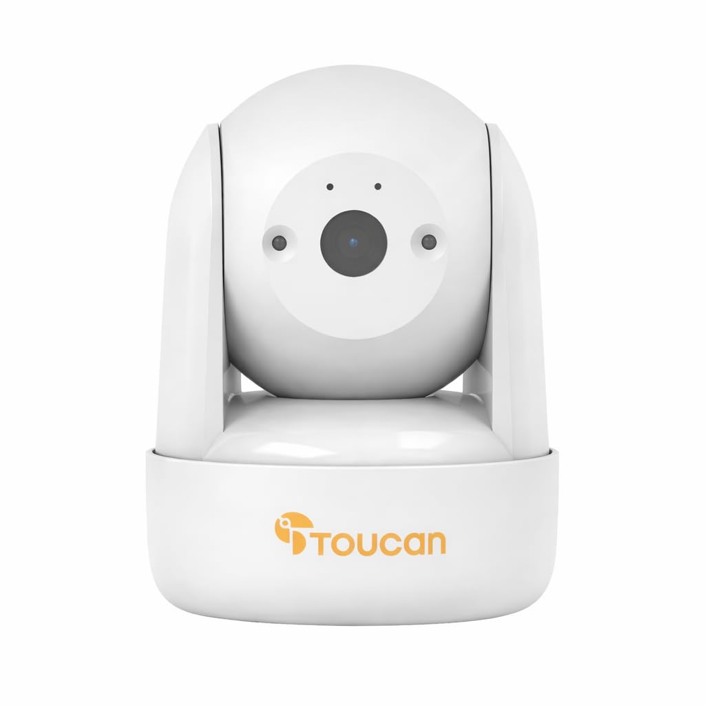 TOUCAN Seek Indoor Pan & Tilt Home Security Camera – 1080p CCTV with 106° Field of View, Two-Way Audio, AI Motion Detection, Night Vision & Free Cloud Storage, No Subscription Required