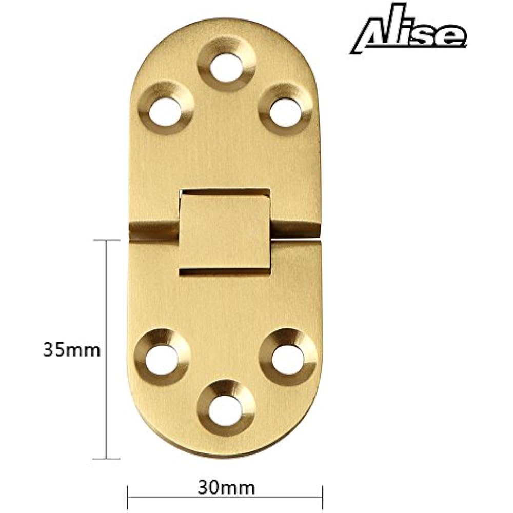 2 Pcs Sewing Machine Table Folding Flip Top Hinge, Solid Brass Brushed