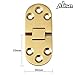 Alise 2 Pcs Sewing Machine Table Folding Flip Top Hinge,Solid Brass Brushed Finish