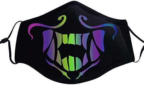 Gankchen Fashion Akali Mask KDA Akali Cool Pattern Luminous Mouth Mask Courful Mouth-Muffle Unisex Costume Props
