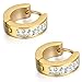 Aroncent Stainless Steel Unique Small Hoop Earrings for Men 3 Pairs Huggie Earrings