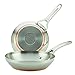 Anolon Nouvelle Stainless Stainless Steel Frying Pan Set / Fry Pan Set / Skillet Set - 8 Inch and 9.5 Inch , Silver