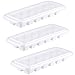 Amian Shop Ice Cube Tray with Removable Cover,Make 36 Large Ice Cubes,Easy Release,Odor Free Stackable White Ice Trays with Clear Lid,Set of 3