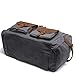 Kemy's Canvas Duffle Bag Oversized Genuine Leather Weekend Bags for Men and Women（Without Shoe Compartment）