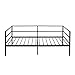 GreenForest Daybed Frame Twin, Steel Slats Platform Strong Support, Box Spring Mattress Replacement, Metal Day Bed Frame Foundation with Headboard for Living Guest Room, Black