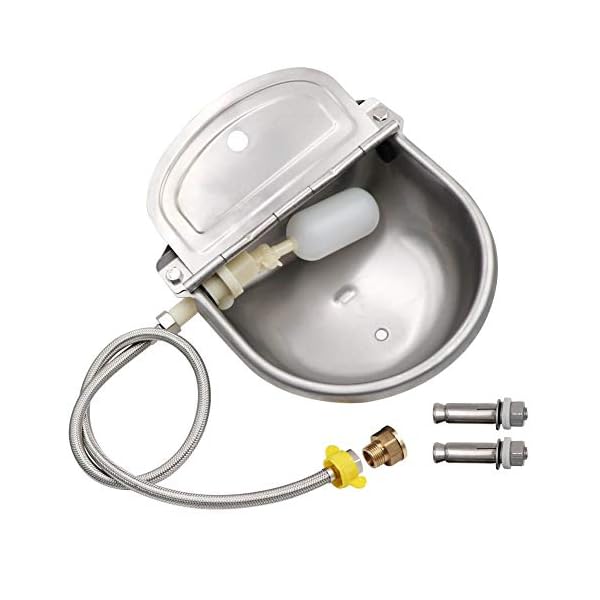 MZA-Ciotole-per-acqua-per-bovini-in-acciaio-inox-con-tappo-di-scarico-connettore-tubo-intrecciato-viti-di-montaggio-per-ovini-capre-cavallo-cani-ciotola-dacqua M.Z.A - Boccale d'acqua in acciaio inox con tappo di scarico, connettore, tubo intrecciato e viti di montaggio per…