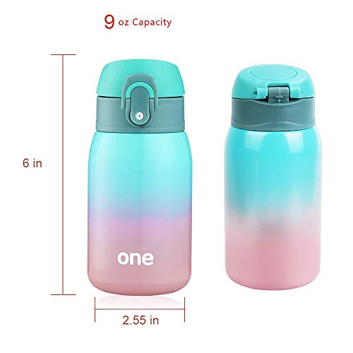 Kids Water Bottle Thermoses Rainbow Water Bottle Mini Cup Metal Stainless Steel Vacuum Insulated