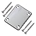 Timiy Electric Guitar Part Neck Plate with Screws Chrome for Strat Tele Guitar Precision,Jazz Bass Replacement 2 Sets (Silver Tone)