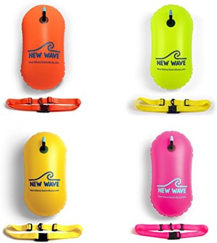 New Wave Swim Bubble for Open Water Swimmers and Triathletes - Be Bright, Be Seen & Be Safer with New Wave While Swimming Outdoors with This Safety Swim Buoy Tow Float