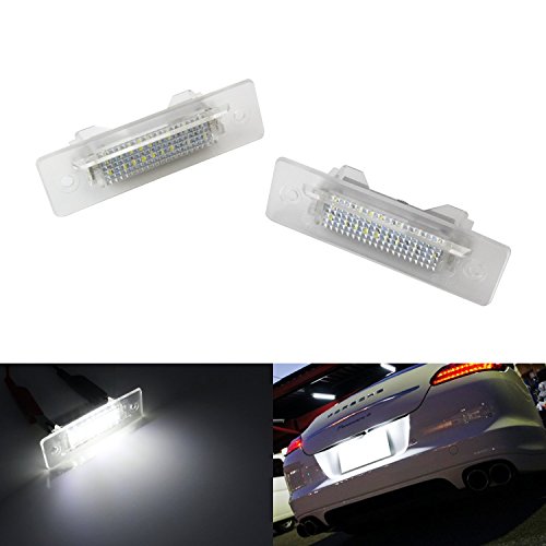 iJDMTOY OEM Replacement Xenon White LED License Plate Light Assemblies For Porsche 911 Carrera 964 968 986 993 996 Boxster (Replace OEM# 6316200101)