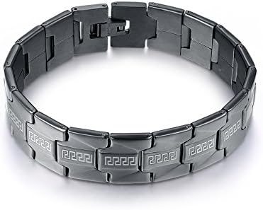 Stainless Steel Bracelets for Men Link Wrist Bracelet Men Bussiness Gift Black Greek