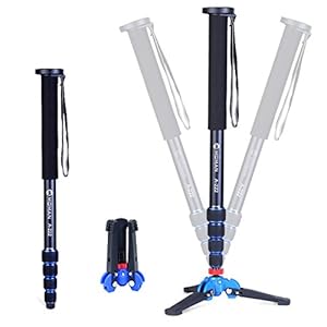 Camera Monopod, MOMAN MA65 Portable Camera Aluminum Monopod, Extendable Travel Monopod with Tripod Stand Base for Canon…